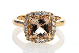 Cushion Morganite and Round Diamond Ring