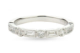 Round and Baguette Diamond Wedding Band