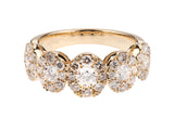 Round Diamond Oval Shaped Cluster Ring