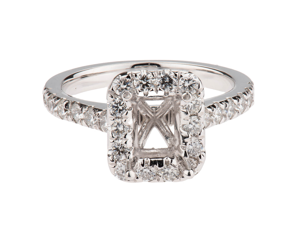 Radiant Halo Round Diamond Engagement Ring