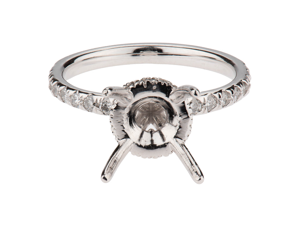 Round Diamond Hidden Halo Engagement Ring