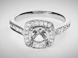 Cushion Shape Halo Engagement Ring