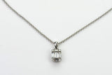 Baguette and Round Diamond Pendant Necklace