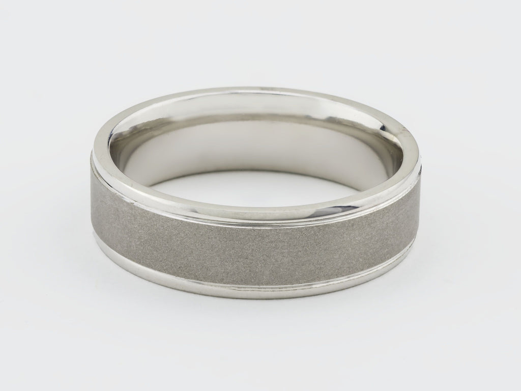 Satin and High Polished Wedding Band